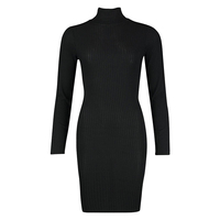 Robe pull tricotée décontractée à manches longues pour femme, nouveau style simple et abordable, idéale pour le club, vente en gros