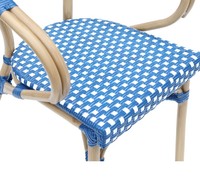 Chaise de salle à manger d'extérieur Uplion Factory Direct Style rétro moderne Cadre en aluminium Corde en plastique Tissage de rotin Fauteuil de loisirs Hôtel
