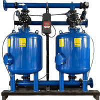 Filtre à sable et gravier motorisé à rétrolavage entièrement automatique pour l'irrigation agricole économe en eau, facile à utiliser pour l'eau de puits et de rivière