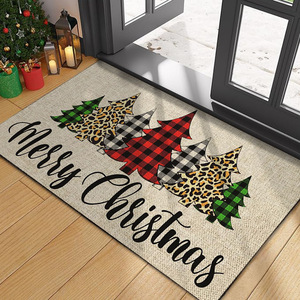 Tapete Navideño de Papá Noel para Entrada Principal Exterior, Tapetes de Navidad para el Hogar - Product Image 1
