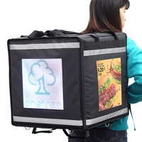 Sacs chauds de sac à dos de nourriture de Led sacs chauds boîte de conservation de produits frais de qualité personnalisée sac de livraison de bouteille de lait avec écran