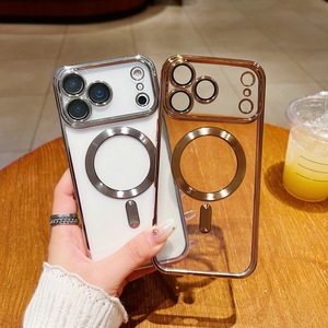 Funda Protectora para Teléfono con Diseño de CD Electrochapado, Transparente, de TPU Suave, Magnética, Anti-Caídas y Resistente a Impactos para iPhone 15 16 17 <span class=keywords><strong>Pro</strong></span> <span class=keywords><strong>Max</strong></span> - Product Image 3