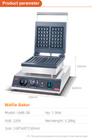 Gaufriers professionnels en acier inoxydable avec plaque chauffante en fonte, minuterie 5 minutes, prix de gros, les plus vendus