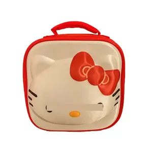2024 New Hot Selling Portable Storage Box Cosmetic Case Lightweight Cartoon Cute 3D Zipper Picnic Handbag