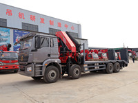 Camion lourd Shacman X3000 F3000 8x4 avec grue montée Palfinger, grue à flèche articulée hydraulique de 30 tonnes