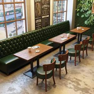 Juegos de Mesas y Sillas de Madera para <span class=keywords><strong>Restaurante</strong></span>, Tamaño Personalizado, Venta al por Mayor, Asientos de Cabina para Uso Comercial, Muebles para Comida Rápida - Product Image 3