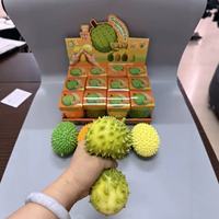 Jouet à presser en caoutchouc réaliste en forme de durian – Anti-stress parfait, boule de décompression originale en forme de fruit, un succès sur les réseaux sociaux