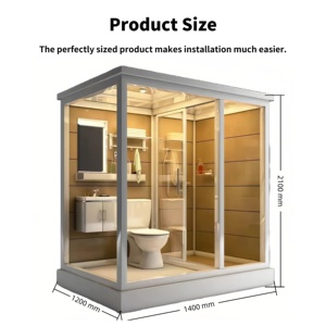 Module de salle de bain préfabriqué de luxe moderne YEETE - Cabine de douche intégrée à structure en acier avec toilettes intelligentes et lavabo pour appartement et hôtel - Product Image 2