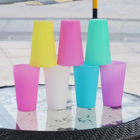 Gobelet à eau en silicone de qualité alimentaire multicolore de 480 ml, incassable, pour enfants, voyages, camping
