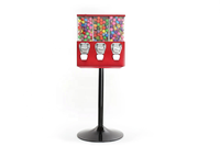 Distributeur automatique de bonbons à trois têtes 3-en-1, modèle 2025, durable, pour bonbons et jouets, avec support, paiement par jeton/pièce, pour enfants