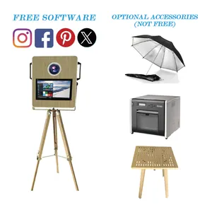 2024 New Design Vintage Dslr Photo Booth With Printer Retro Photobooth Kiosk Wooden Photo Booth Machine For Birthday Party