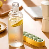 Cadeau promotionnel haute valeur unisexe nouvelle bouteille d'eau en verre dégradé de grande capacité avec échelle de temps couvercles en verre anti-fuite