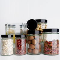 150ml 200ml 250ml Pot de conserve en verre de forme ronde avec couvercle profond