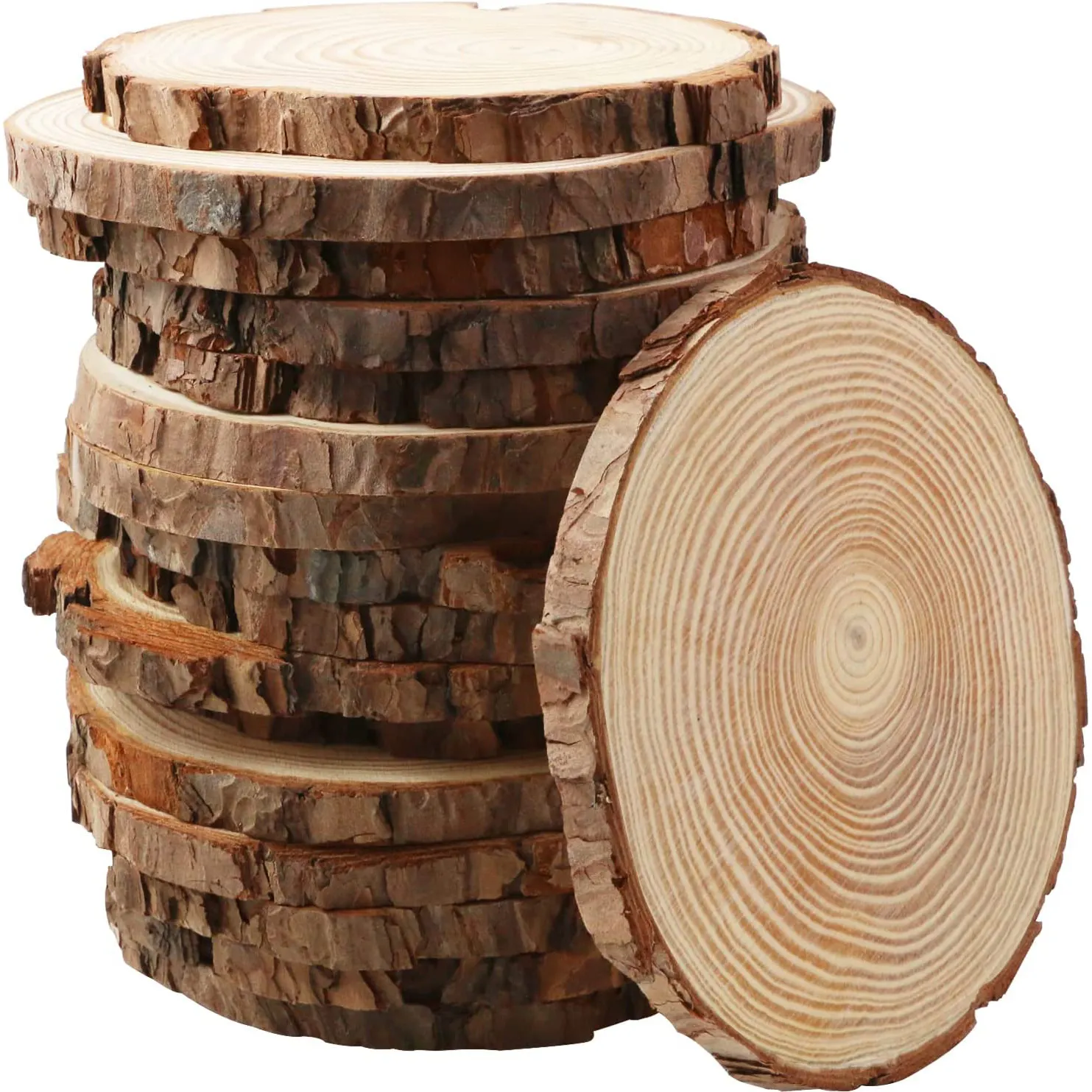 나무 껍질 나무 칩 중심 조각 타원형 나무 조각과 미완성 나무 트레이