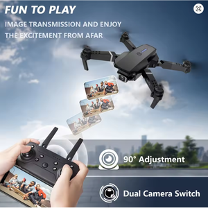 Drone professionnel UAV E88 Pro avec caméra HD, lumières LED, facile à utiliser pour les débutants, drones FPV pour la photographie aérienne, transmission d'images 1 km - Product Image 3