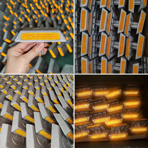 Marcadores de perno de carretera de ojo de gato de aluminio reflectante de seguridad en la carretera marcadores de entrada IP68 impermeables - Product Image 2