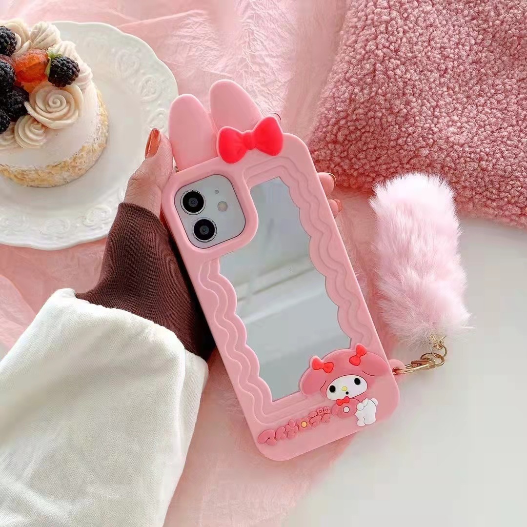 Funda de silicona con reflejo de purpurina para lente de contacto, carcasa trasera con tapa para teléfono, vista inteligente