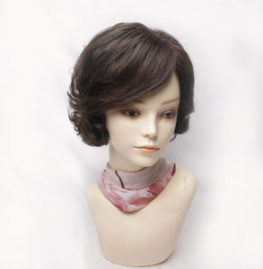 Perruque Bob Courte Ondulée Élégante en Cheveux Humains WIGTS, Faite à la Main, 6 Pouces, Noir Naturel et Brun, Extension de Cheveux Ultra-Fine et Respirante - Product Image 2