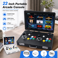 Console Rétro Pliable 22 Pouces Pandora's Box - Double Joystick Arcade - 32000 Jeux - Construction Métallique - Idéale pour Fêtes à Domicile - RK3288