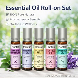 Personaliza tu marca privada: Aceites esenciales de 0.33oz en roll-on de menta, orégano, árbol de té, hierba de limón, eucalipto y lavanda para hacer velas - Product Image 1