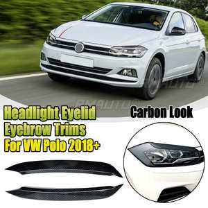 Pair Car Headlights Eyelids Eyebrow ABS Trim Stickers <b>Cover</b> For VW for Polo 2018+ Rear <b>Window</b> Side Spoilers Glossy Canard Canard - Product Image 2