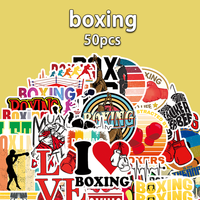 50 pegatinas deportivas de boxeo para PVC, impermeables, para coche, teléfono móvil, portátil, botella de agua.