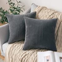 Housse de coussin en polyester rayée simple et douce de style nordique personnalisée avec fermeture éclair invisible