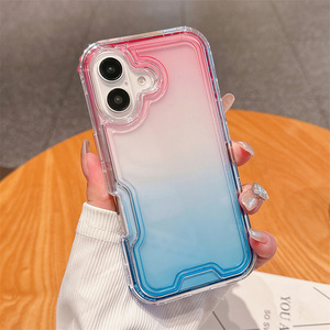 Étui en silicone souple transparent dégradé pour <span class=keywords><strong>iPhone</strong></span> 16 15 14 Pro Max 13 12 <span class=keywords><strong>11</strong></span> XR XS X 7 8 Plus housse de pare-chocs antichoc épaisse renforcée - Product Image 2