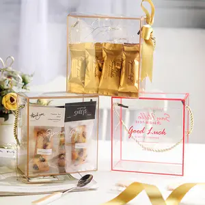 Transparent Portable Christmas Gifts Packaging Box Wedding Party Toy Decorations Box Waterproof Candy Cookie Biscuit Container