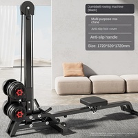 Máquina de remo con mancuernas, equipo de gimnasio en casa multifuncional plegable para entrenamiento de remo de cuerpo completo