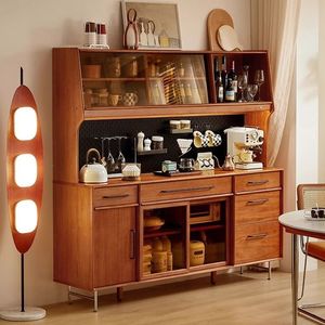 Modern Vintage Solid Wood <b>Sideboard</b> With Storage Cabinet Retro Furniture For Living Room Or Dining Area - Product Image 1