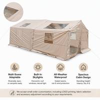Tente de camping familiale gonflable portable et spacieuse, imperméable, 4-6 personnes, deux chambres, ouverture rapide, fenêtre de toit, logo personnalisé
