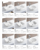 Évier ovale blanc moderne Offre Spéciale articles sanitaires en céramique pour hôtel appartement salle de bain lavabo d'art avec conception de dessus de table