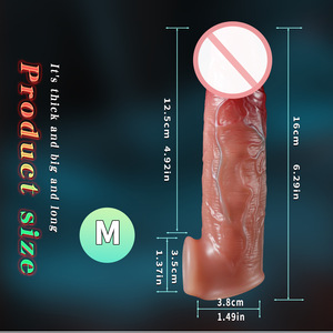 Neues Hochfestes Flüssigsilikon Simuliertes Penis-Kondom Wolfzahn-Typ Verdicktes Desensibilisierendes Verzögerndes Männliches Prothesen-Gleitmittel - Product Image 4