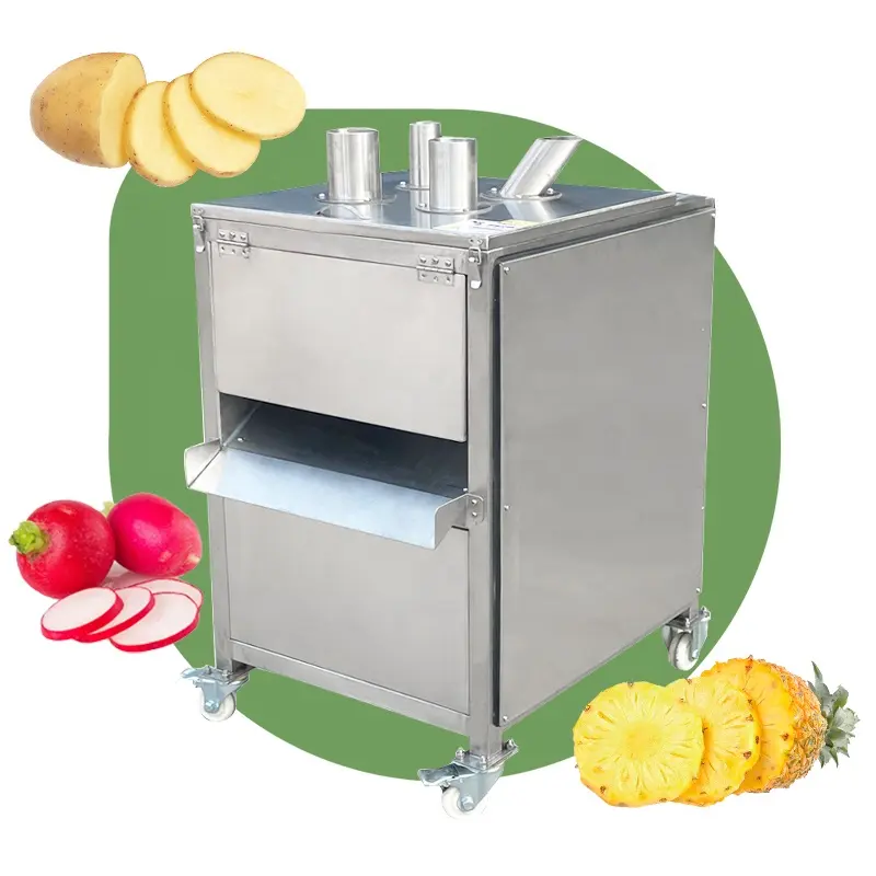 Automatische Weegbree Ananas Bananensnijder Industriële Cassave Slice Snijmachine Conservenmachine Commercieel
