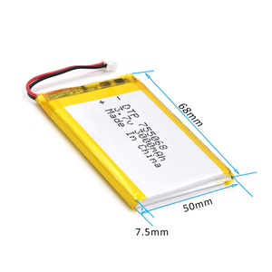 3,7 V 3000mAh small hand rechargeable battery dtp755068 - Product Image 3