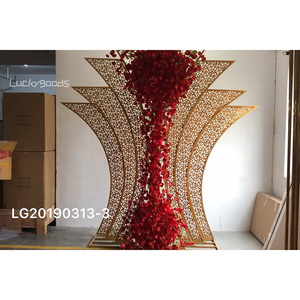 ไอเดียสินค้าใหม่ LG20190313-3 ปี 2020 ฉากหลังเวทีโลหะสีทอง ตัวอย่างสำหรับงานแต่งงานและงานปาร์ตี้ - Product Image 1