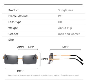 Oversized Shade Sunglasses 2025 Sun <strong>Glasses</strong> Women Female Lady Brand <strong>Design</strong> Trendy Rimless <strong>Fashion</strong> Women Sunglasses - Product Image 2