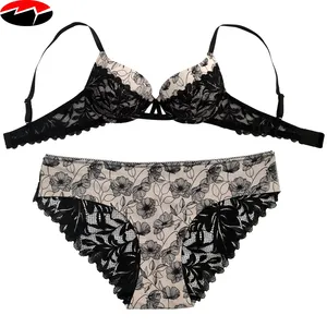 Comfortable Stylish flower printed bra panty set Deals 