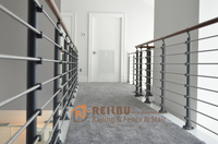 Reilbu haute qualité extérieur intérieur tuyau poteau balustrade mains courantes en acier inoxydable croix Tube garde-corps 1/2 "tige ronde
