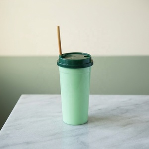 HACAMY Reusable PP <b>Plastic</b> Coffee Tumbler with Secure Lid, Durable <b>Drinking</b> <b>Cup</b> for Home, Office, Travel and Camping - Product Image 1