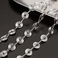 Cadena Espiral de Acero Inoxidable 316L con Baño de Oro PVD de 18K, Cadena de Eslabones de Alta Calidad para Fabricación de Joyería DIY