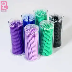 Beiqili ücretsiz örnek 100 adet/kutu diş tek kullanımlık sarf mikro Fiber ucu fırça/microbrush/aplikatör/Microcepillo