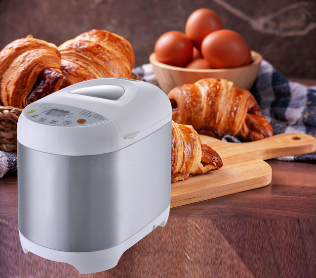 Multifunctional Automatic Baker 1.5lb/2.0lb Capacity 19 Programs Bread Maker With Stainless Steel Housing