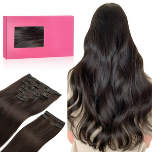 Extensions de cheveux humains teints à clipser, 14-20 pouces, 100g/8 pièces, 17 pièces, couleur noir naturel, cheveux vierges Remy bruts, grand stock - Product Image 1