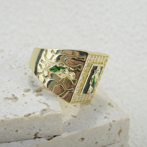 फैशन हिप हॉप धार्मिक 14k सोने के बड़े छल्ले वाले पीतल के बड़े छल्ले वाले पुरुषों को एडजस्टेबल महिला पुरुष स्टड - Product Image 6