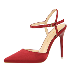 Sexy <b>Closed</b> <b>Toe</b> Pointed-<b>Toe</b> High <b>Heels</b> 2026 Spring New Arrival Fashionable Cross-Strap Buckle Pumps Solid Korean Style Stiletto - Product Image 1
