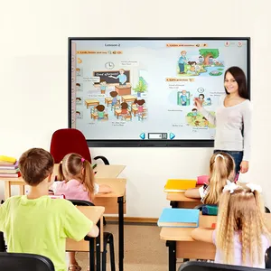 86 98 100 110inch Android 13 Touch Sensitive Smart Interactive Board 20 Points Infrared Interactive Touch Screen Whiteboard