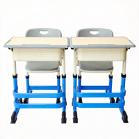 Ensemble de mobilier scolaire pour enfants : Chaise d'étude avec filet sous le siège et crochet pour sac à dos, empilable et coloré pour la maternelle