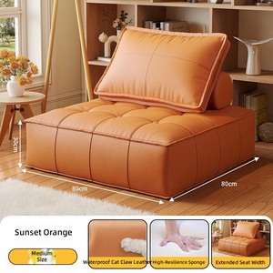 Sofá Seccional Modular Minimalista Italiano de Cuero Resistente a Arañazos de Gato, Asiento Profundo, Combinación Libre, <span class=keywords><strong>Muebles</strong></span> para Sala de Estar - Product Image 1